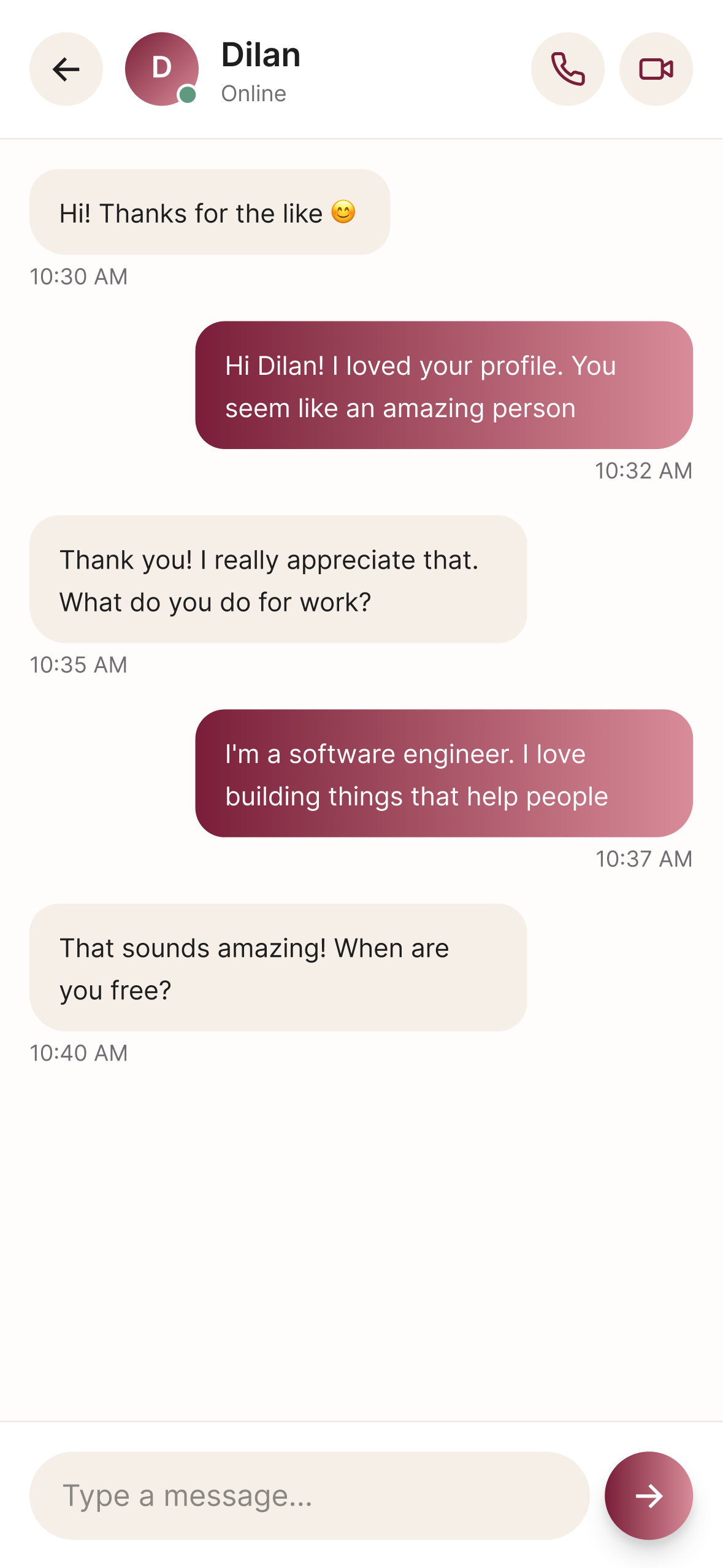 Real conversations, not just swiping.